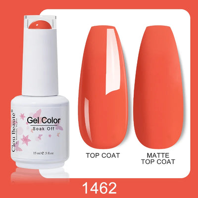 Clou Beaute Nail Gel Polish Kit 15ml Soak Off UVLED Nails Varnish Semi Permanent Nail Art Gels Lacquer Top Base Coat Gel Lacquer