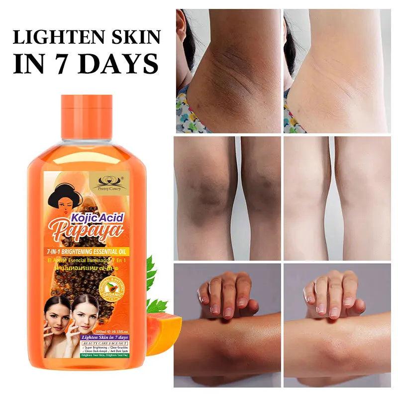 Papaya Kojic Acid Body Oil Deeply nourishes skin moisturizes fades dark spots evens tone absorbs fast enhances natural glow