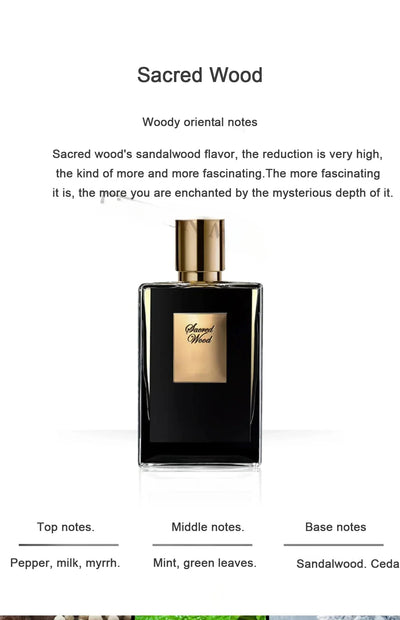 A 50 - ml brand perfume with an atomizer, suitable for both women and men, has a long - lasting fragrance. It combines woody ele