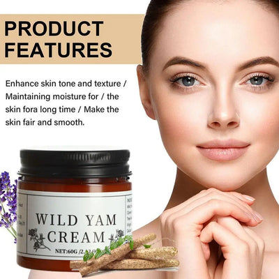 Wild Yam Cream Organic Moisturizes Whitening Cream Face Skincare Products Natural White Bright Cream Night Smooth