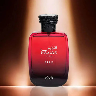 100ml Hawas Fire Men's EDP Spray Long-lasting Arabian Luxury, Fresh Rich Scent, Premium Masculine Fragrance Ideal for Nights Out