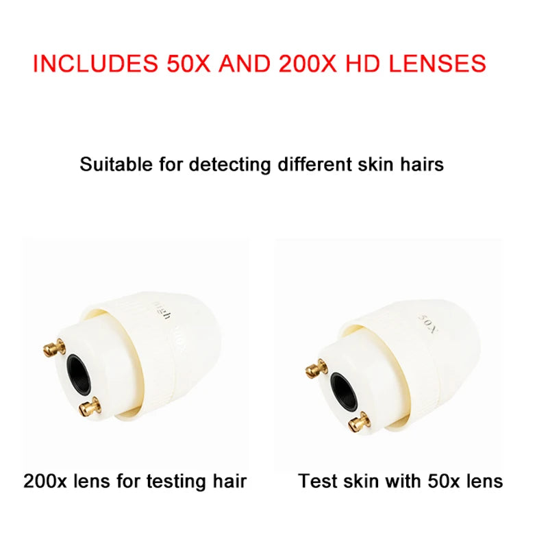 50/200X Charging Scalp Detector Digital Hair Skin Analyzer Microscope For Hair Follicle Testing and Skin Analysis Magnifier NEW