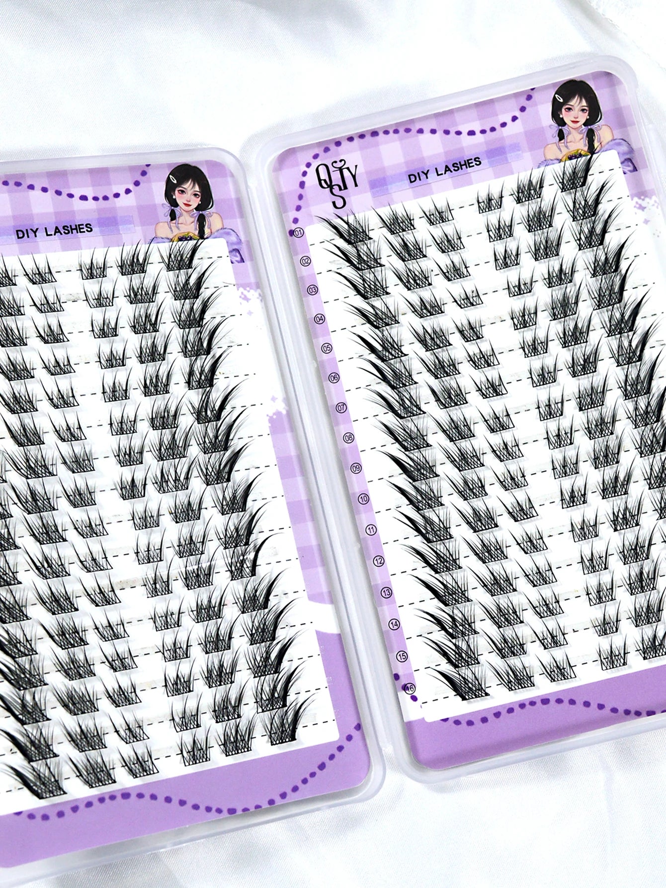 QSTY 32 Rows High Quality Beauty Eyelash Book Eyelash Extension 192-384 PCS Lash Cluster Individual False Eyelashes Clusters