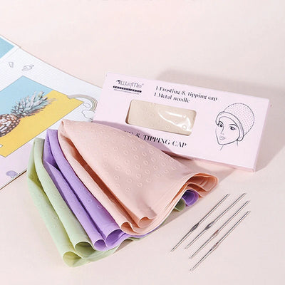 Hair Coloring Highlighting Cap Reusable Silicone Highlight Cap Pull Through Caps For Hair Dying Frosting Cap With Hook