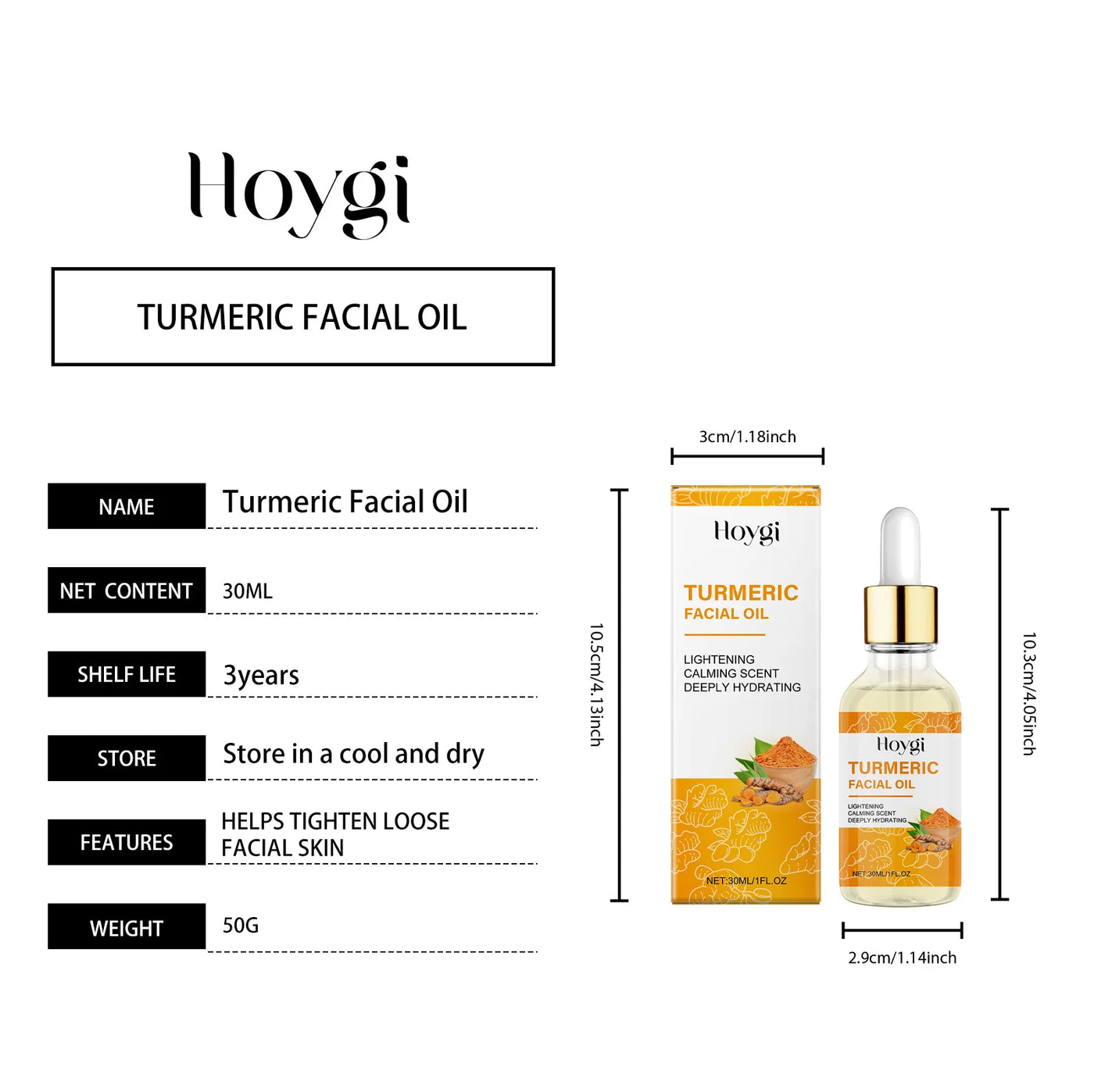 Turmeric Facial Essence Oil Nourishing Brightening Fade Dark Spot Skin Care Smoothing Firming Glowing Complexion Moisturizing