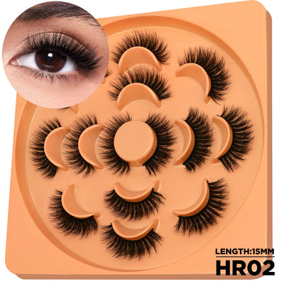 GROINNEYA 3D Fluffy False Eyelashes Look Soft Cat Eye Eyelashes Cosmetics Thick Curled Mink Eyelashes lashes Extension  Makeup