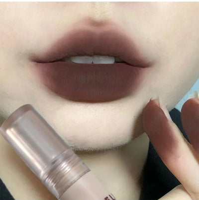 Gothic Matte Black Lipstick Waterproof Mousse Lip Mud Nude Brown Lipstick Moisturize Silky Gloss Makeup Non-stick Lips Tint