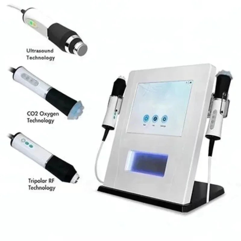 3 in 1 Hydrofacial Beauty Machine Oxygen Skin Rejuvenation Facial Tightening Machine For Skin Whitening CO2 Bubble+RF+Ultrasound