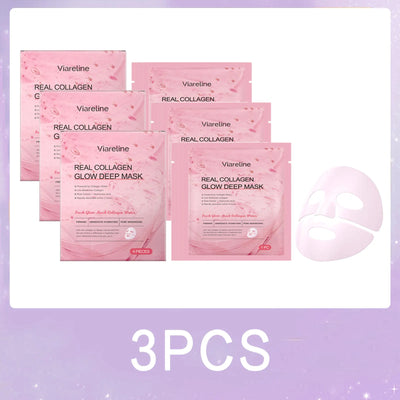 Collagen Hydrating Face Mask Pore Minimizing Anti Wrinkle Lift Firm Elasticity Enhancing Brightening Hyaluronic Acid Sheet Masks