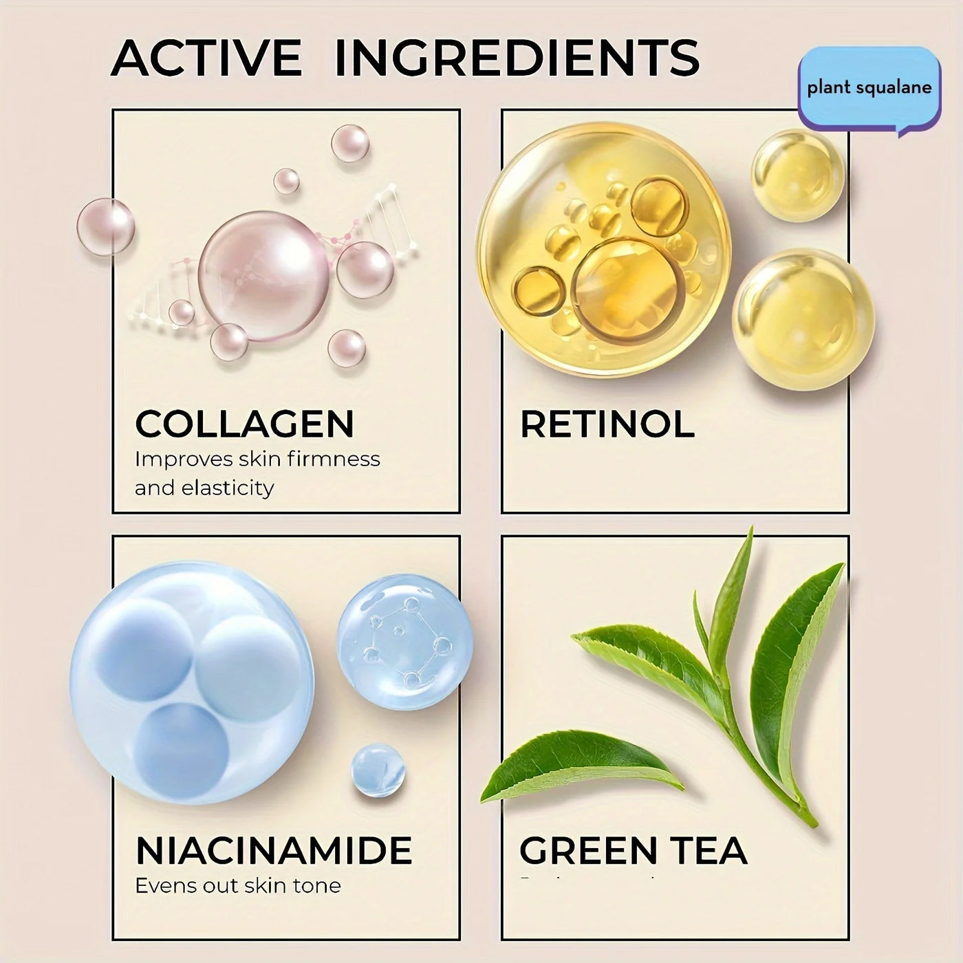 Collagen Face Cream with Airless Pump Collagen Botanical Stem Cells Cream for Skin with Retinol Niacinamide Hyaluronic Acid