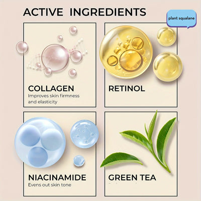 Collagen Face Cream with Airless Pump Collagen Botanical Stem Cells Cream for Skin with Retinol Niacinamide Hyaluronic Acid