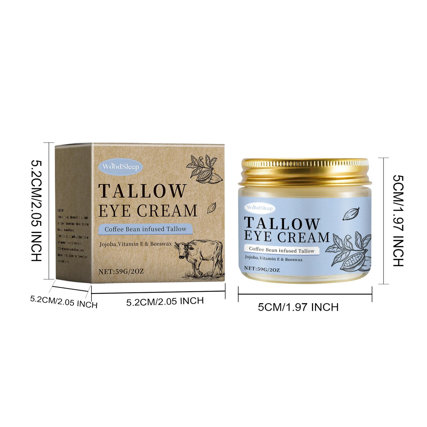 Firming Eye Cream Eye Bag Removal Fade Fine Lines Lightening Dark Circles Moisturizing Brighten Tallow Anti Puffiness Eye Cream