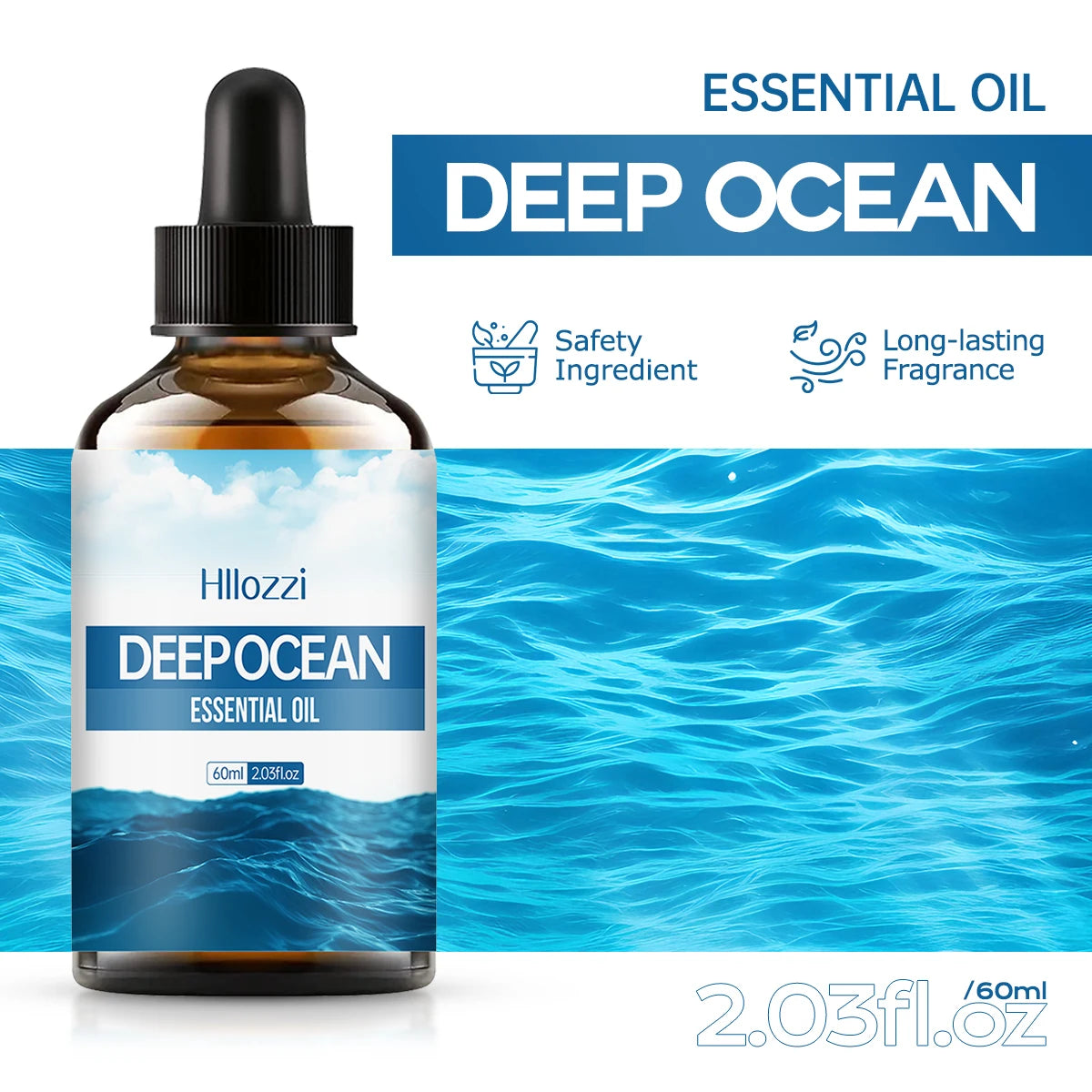 Deep Oceam essential oil nourishes and moisturizes, cares for hair, and is suitable for body massage and hair care.