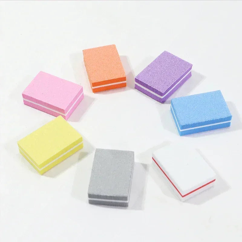 New 100-10Pc Mini Buffing Sanding Files Block Pedicure Care Nail Art Buffer Polish Manicure Pedicure Nail File Tools Nail Charm
