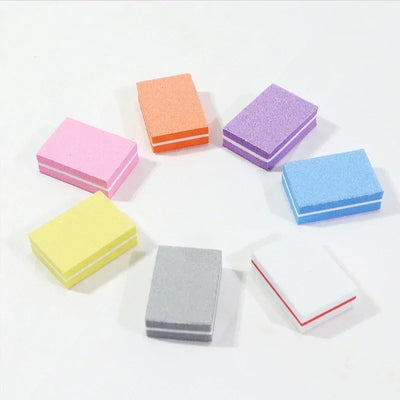 New 100-10Pc Mini Buffing Sanding Files Block Pedicure Care Nail Art Buffer Polish Manicure Pedicure Nail File Tools Nail Charm