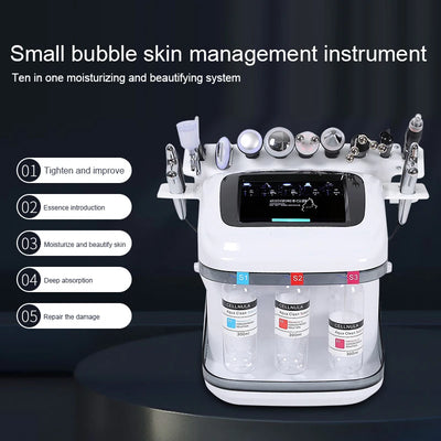 The New 10 In 1 Aqua Peeling Lift Skin Bubble Moisturizer Oxygen Machine Skin Care Cleansing Facial Dermabrasion Equipment