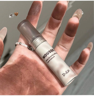 Gothic Matte Black Lipstick Waterproof Mousse Lip Mud Nude Brown Lipstick Moisturize Silky Gloss Makeup Non-stick Lips Tint