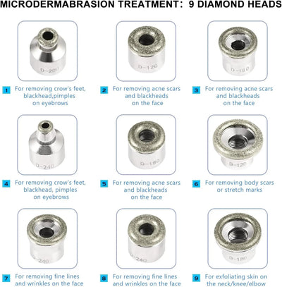 Portable Diamond Microdermabrasion Machine Facial Skin Care Blackhead Removal Beauty Device with Diamond Dermabrasion Tips
