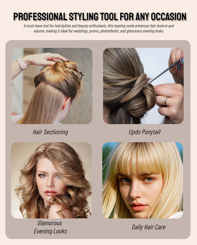 1Pcs Professional Teasing Backcomb Hair Brush - Volumizing & Lift Styling Tool for Big Hair, Updos & Wedding Styles