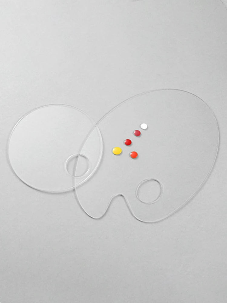 Liquid Foundation Palette Transparent Acrylic Palette Mixing Stick Makeup Painting Nail Polish Mixing Tool Palette Coloring Tool