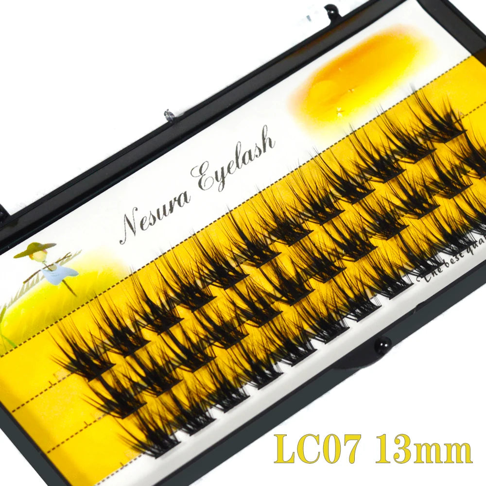 DIY Clusters Eyelash Extension, Dovetail, Segmented Lashes, 36 Volume, 3D Fluffy, Natural, Individual Bundles, LC02-7