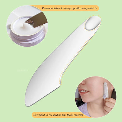 Stainless Steel Cosmetic Scraper Spatula Facial Scraping Massage Foundation Cream Scooping Mixing Stick Professional Makeup Tool