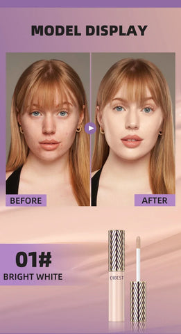 QIBEST Concealer Liquid Foundation Face Makeup Women Brightening Cream Full Coverage Concealer Lasting Modify Corrector Skin