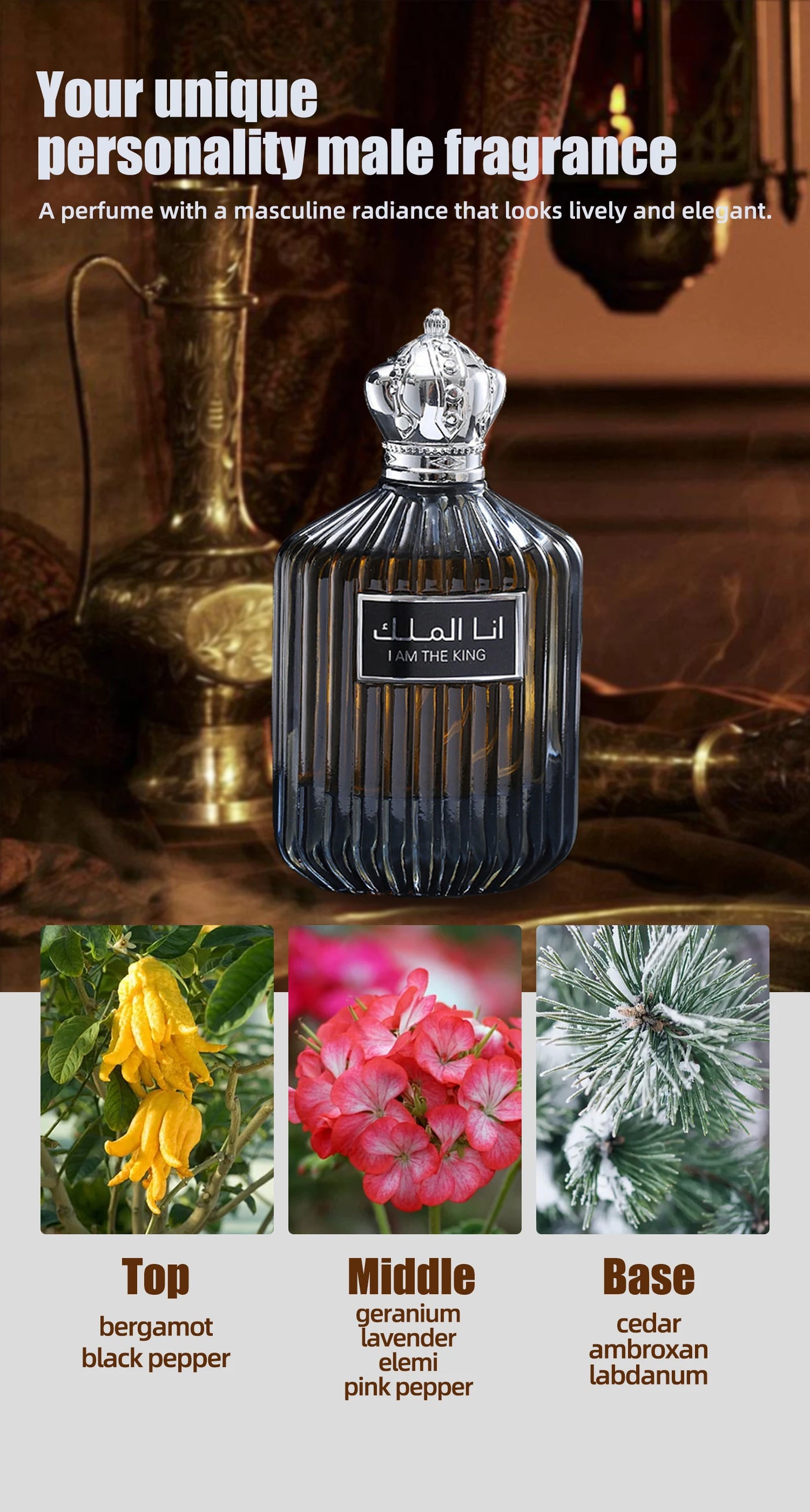 Arabic King Men's Perfume A provocative fragrance that exudes confidence, sensuality, and sophistication lasting finish