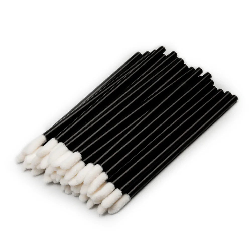 50pcs New Disposable Cosmetic Lip Brushes Lipstick Lip Glossy Wands Pen Cleaner Applicator Eyeshadow Gloss Makeup Brushes Tools