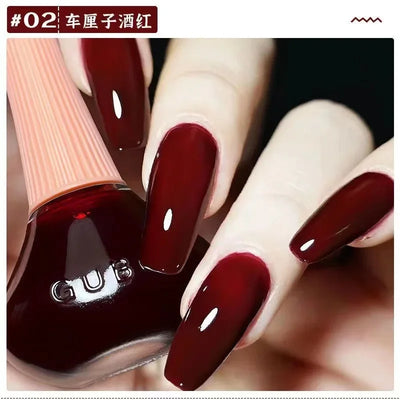 45 Colors Nail Polish Oil-based Nails Polish No-bake Quick Dry Non-tear Small Glitter Nail Gel Transparent Red Nail Art