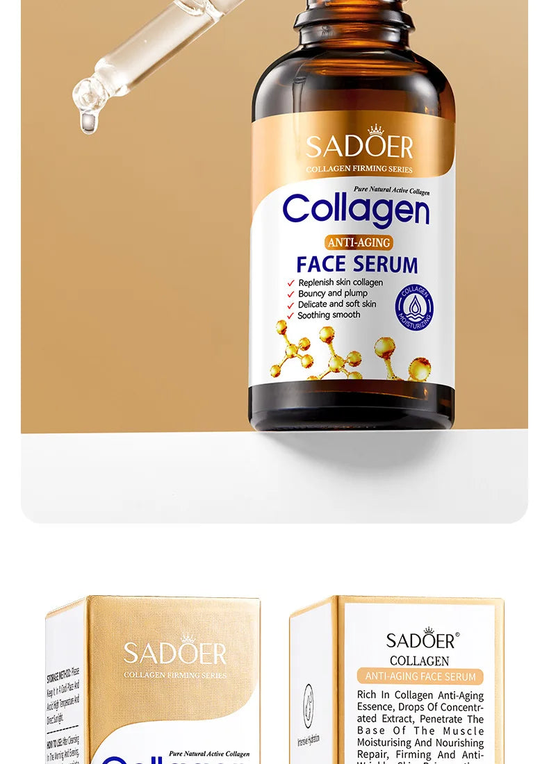 1/3/5pcs SADOER Collagen Face Serum skincare Facial Essence Liquid Anti-aging Moisturizing Nourishing Facial Serum Skin Care