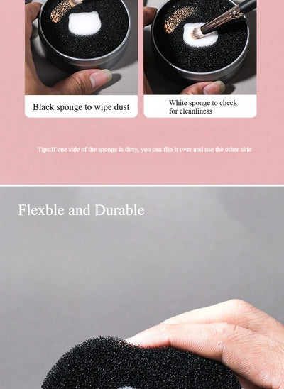 1 Piece Makeup Brush Cleaner Sponges Cosmetic Brush Drying Wash Eyeshadow Color Removal Portable Cleaning Case
