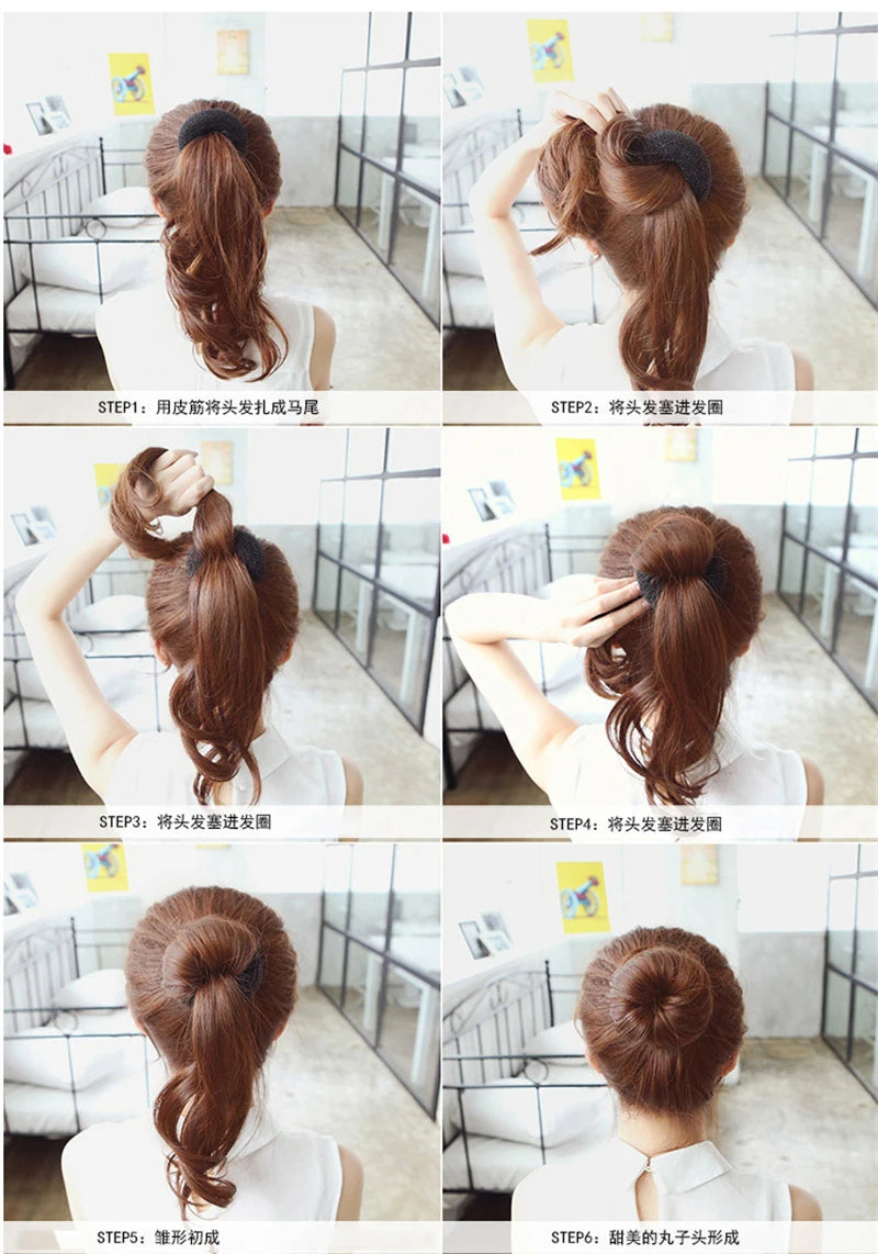 Hair Bun Maker Donut Magic Foam Sponge 3 Styles Hair Styling Braiders Tools Twist Headband Hairs Braiders Women Styling Tools