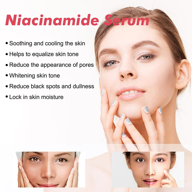 Niacinamide Serum Brightening Complexion Nourishing Hydrating Rejuvenating Serum Pore Contouring Hyaluronic Acid Soothing Skin