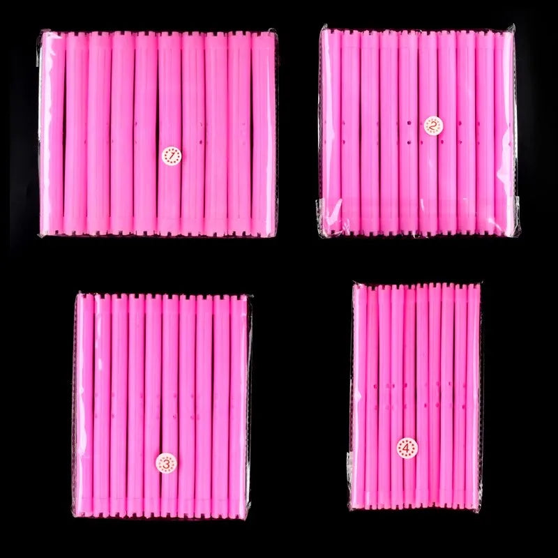 30pcs/set 16.5cm Length Hollow Cold Perm Rods with Rubberbands Extra Long Curler Bars Heatless Rollers Hairdresser Tools 1903