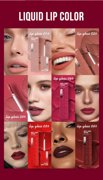 Matte Ink Liquid Lipstick Long Lasting Velvet Nude Lip Gloss Non-stick Cup Waterproof Lips Tint Waterproof Make Up