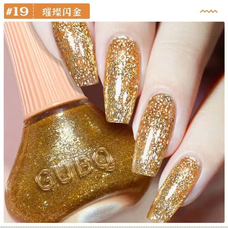 45 Colors Nail Polish Oil-based Nails Polish No-bake Quick Dry Non-tear Small Glitter Nail Gel Transparent Red Nail Art