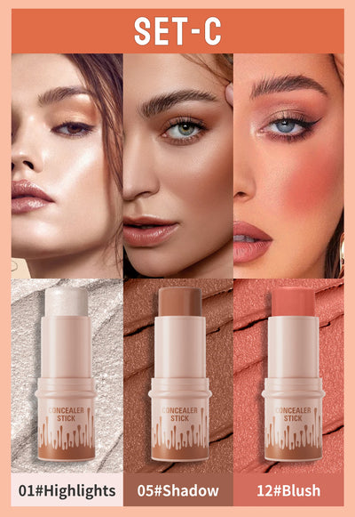 Contour Stick Set Natural Matte Finish Highlighters Shadow Waterproof Contouring Wand V-face Shaping Contour Pen Face Makeup