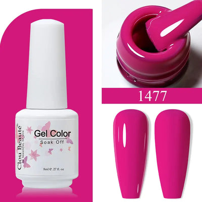 Clou Beaute 8ml Gel Polish Colorful Glitter UV Nail Gel Vernis Semi Permanent Glass Bottle Blue Green White Soak Off Gel Nail