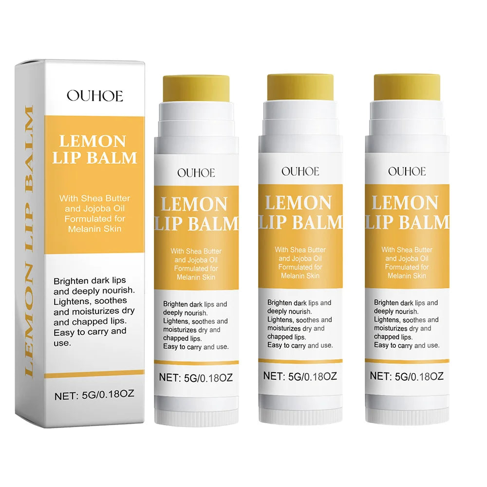 1/2/3pcs Lemon Ginger Lip Balm Turmeric Dark Melanin Remove Mask Gloss Exfoliating Improve Dullness Moisturizer Lip Repair Balm