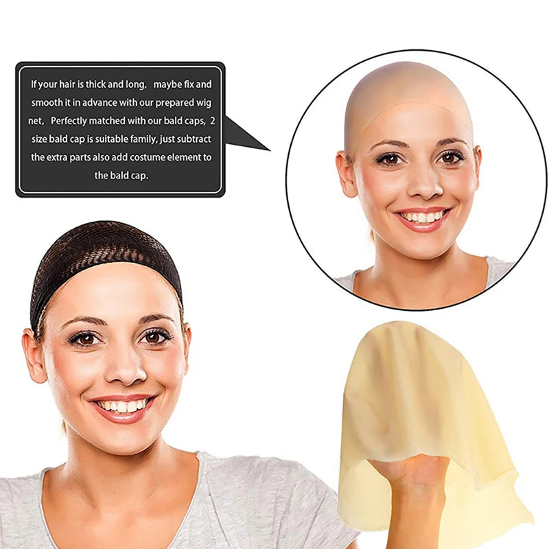 1Pc Universal 58cm Width Funny Latex Skin Fake Bald Head Unisex Fancy Movie Party Dress Skinhead Wig Cap Hat Hairpiece Accessory