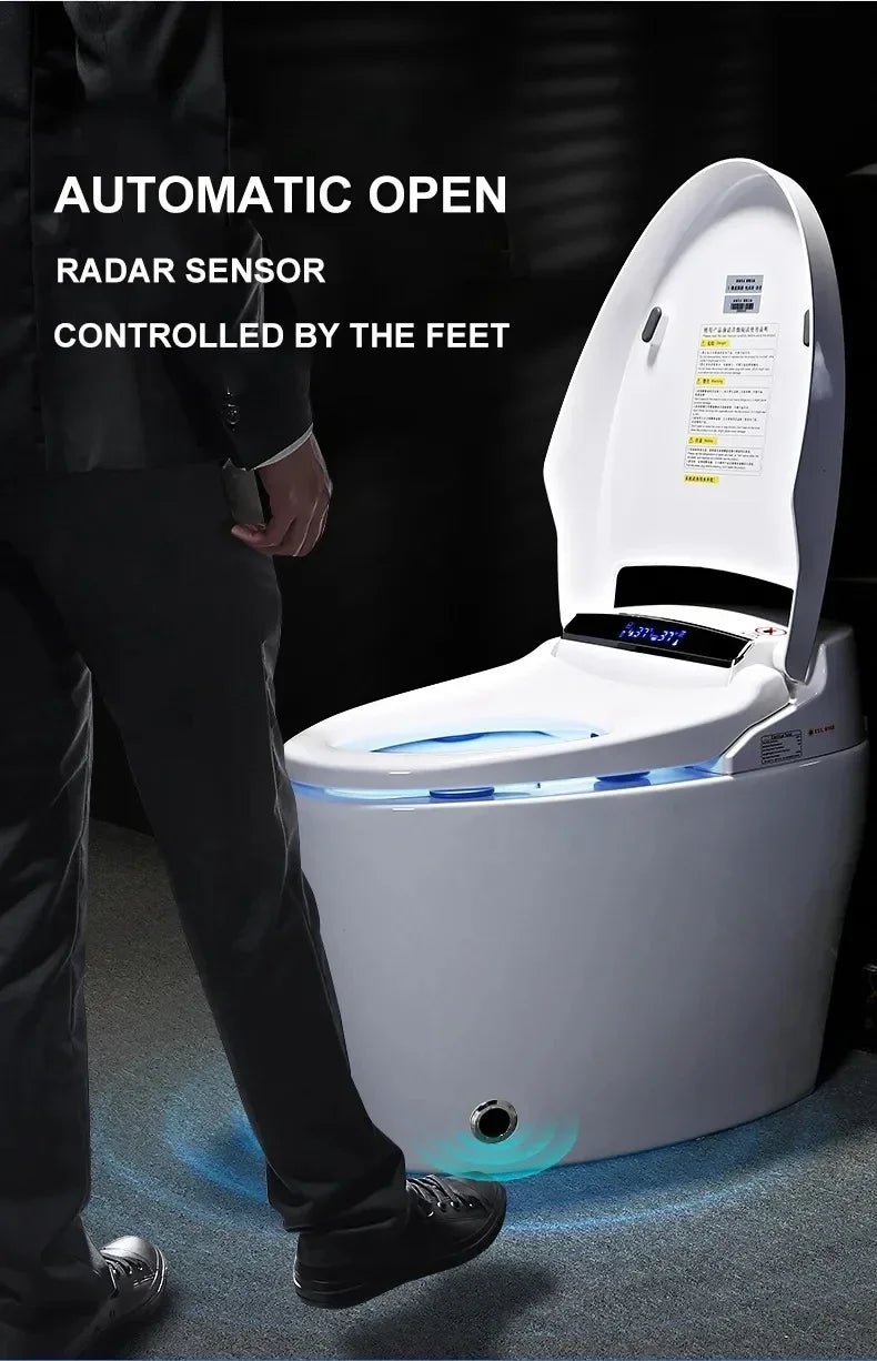 2025 Smart Toilet Luxury Automatic Flush Intelligent No water pressure limit Bowls Rimless Water Closet Wc Toilet Remote Control