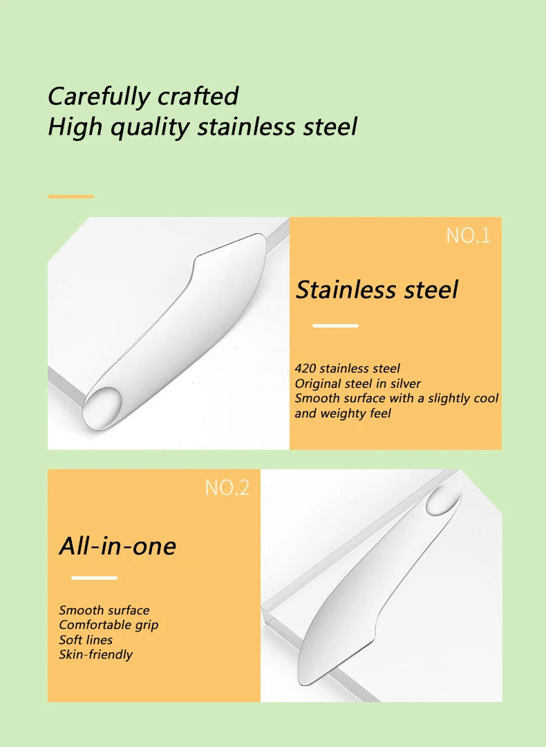Stainless Steel Cosmetic Scraper Spatula Facial Scraping Massage Foundation Cream Scooping Mixing Stick Professional Makeup Tool