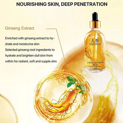 NEW 100ml/120ml Gold Ginseng Face Essence Polypeptide Anti-wrinkle Lightning Moisturizing Facial Serum Skin Care Products