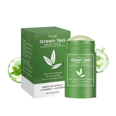 HOYGI Green Tea Cleansing Mask Blackhead Removal Anti Acne Oil Control Shrink Pores Purifying Reduce Brightening Face Skin Care