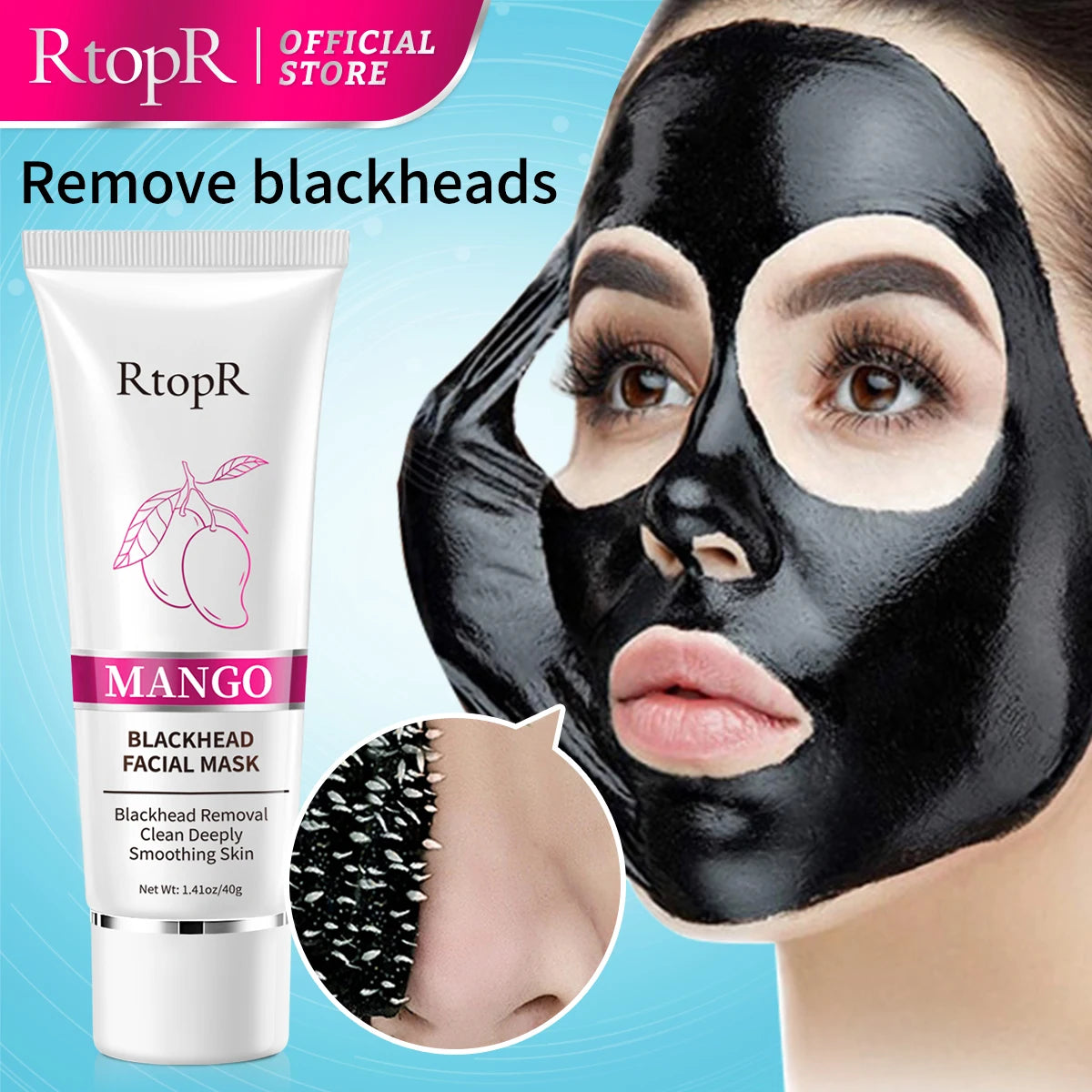 Mango Blackhead Remover Acne Treatment Nose Oil-control Mud Pore Strip Mask Whitening Cream Peel off Mask Nose Peel Skin Care