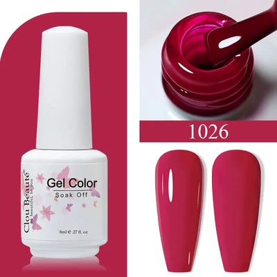 Clou Beaute 8ml Gel Polish Colorful Glitter UV Nail Gel Vernis Semi Permanent Glass Bottle Blue Green White Soak Off Gel Nail