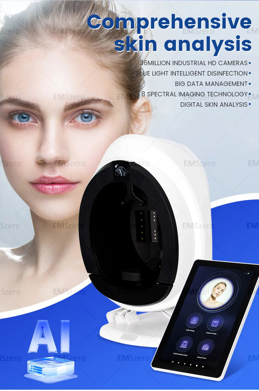 2025 Latest Hot Selling Professional 3D Skin Testing Analyzer Facial Scanning Analyzer Equipment
