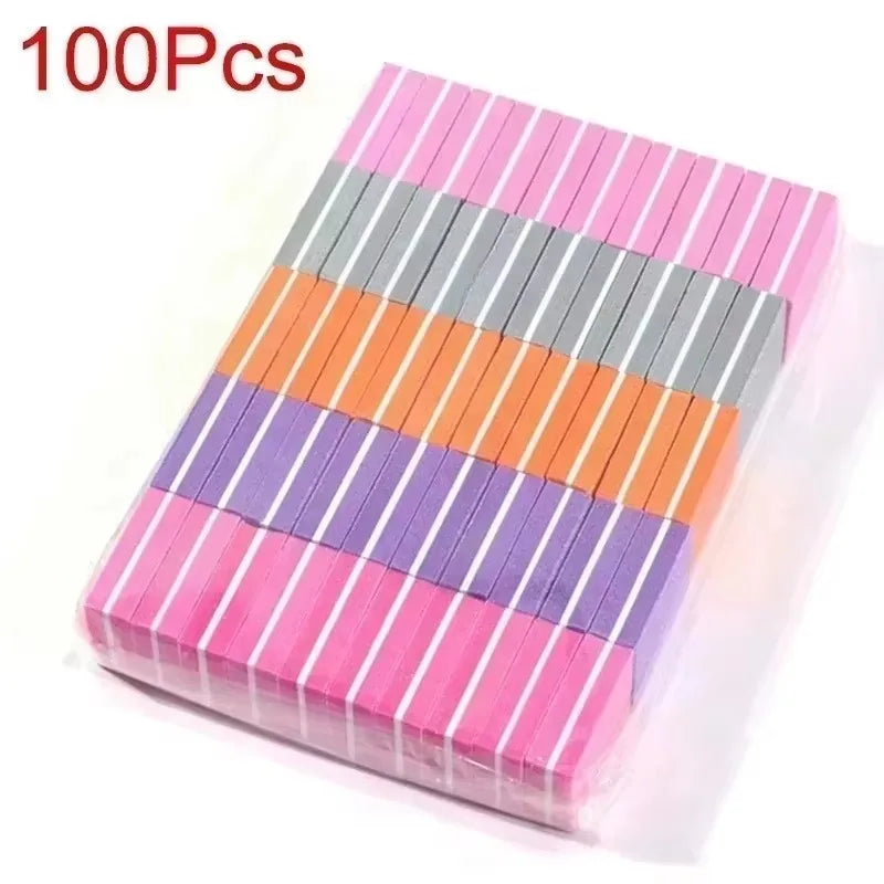 New 100-10Pc Mini Buffing Sanding Files Block Pedicure Care Nail Art Buffer Polish Manicure Pedicure Nail File Tools Nail Charm
