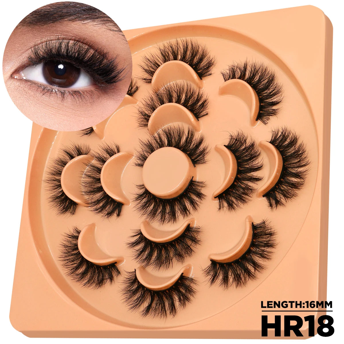 GROINNEYA 3D Fluffy False Eyelashes Look Soft Cat Eye Eyelashes Cosmetics Thick Curled Mink Eyelashes lashes Extension  Makeup